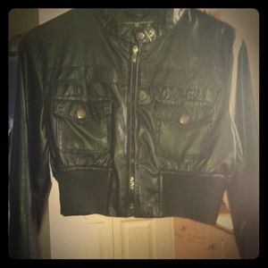 All black leather jacket