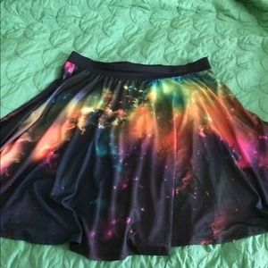 Forever 21+ Galaxy Print Skirt 1X