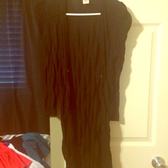 Arden b long black cardigan ruched