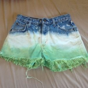bleached and dyed shorts
