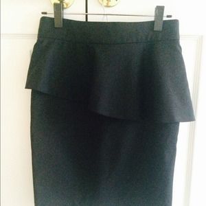 Zara black skirt with asymmetrical peplum.