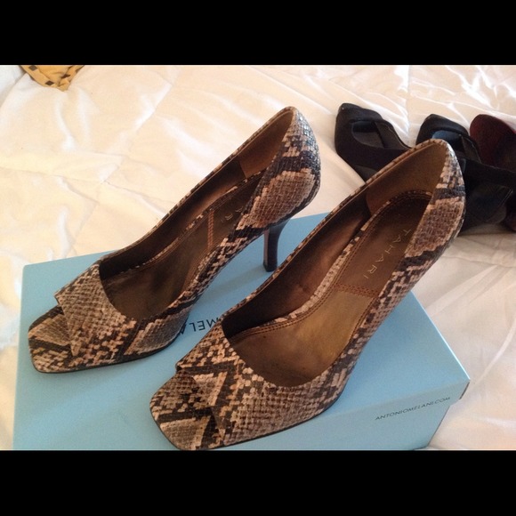 Taharti Lizard leather pumps