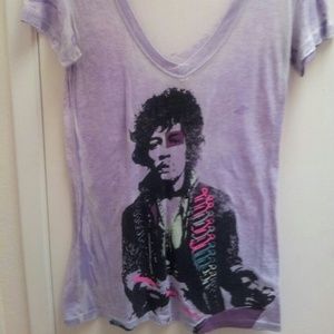 Jimi Hendrix sheer lavender v neck