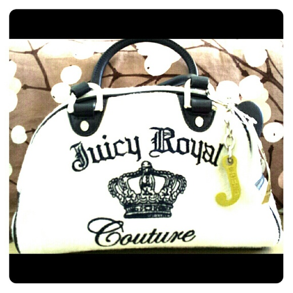 Juicy Couture Handbags - Juicy Couture White & Navy Sachel - AUTHENTIC