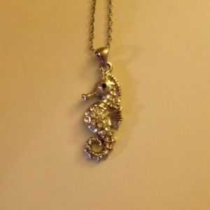 Silver seahorse necklace