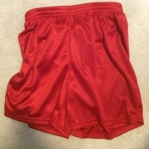 Red basketball shorts