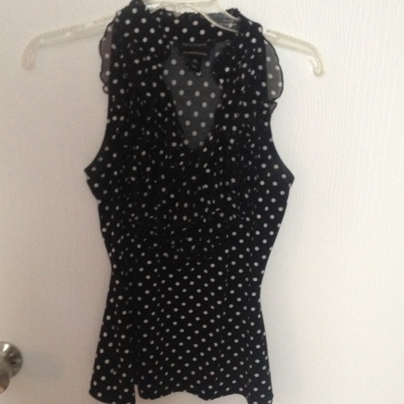 Black and white polka dotted top