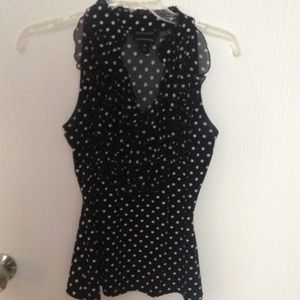 Black and white polka dotted top
