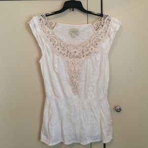 White a cream crochet top