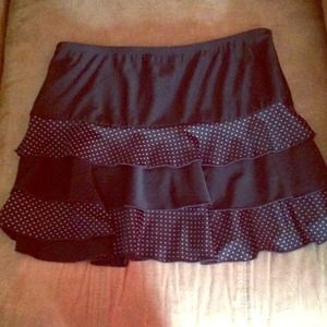 Black and white polka dot tiered skirt