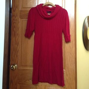 Red sweater dress