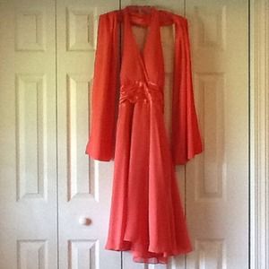 Halter Evening Dress with Shawl