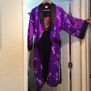 Kimono Reversible handmade silk robe from Thailand