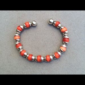 Sterling silver 925 orange stone bangle