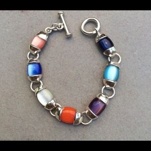 Sterling silver 925 multicolor stone bracelet