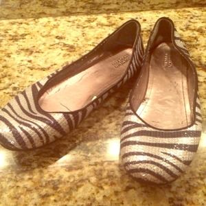 Zebra sequined ballet flats