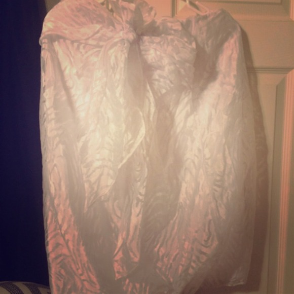 Boutique zebra sheer bow bubble strapless dress