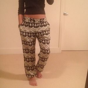 Flowy tribal print harem pants