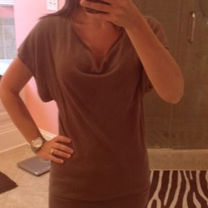 Light brown cowl neck sweater