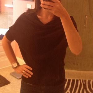 Black cowl neck sweater. Cute fit