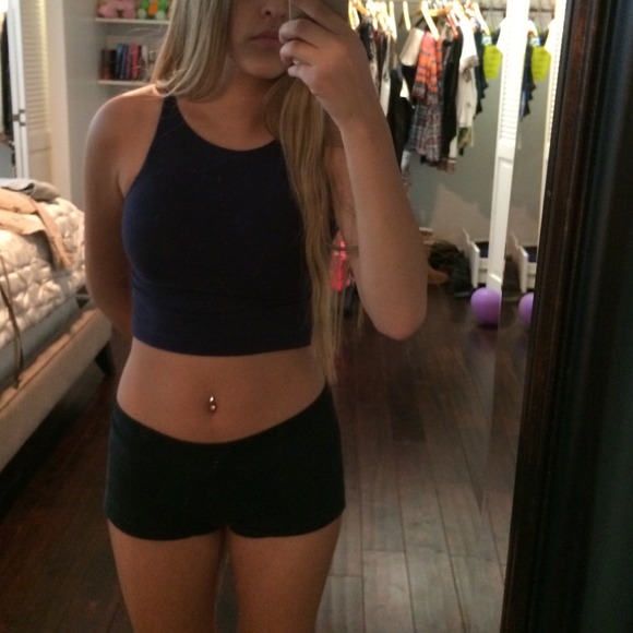 Navy blue American apparel crop