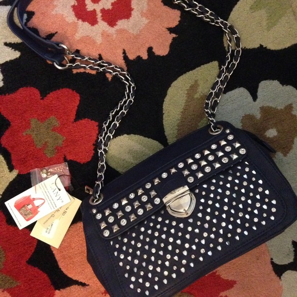 Lany Handbags Handbags - Embellished Navy Blue Bag