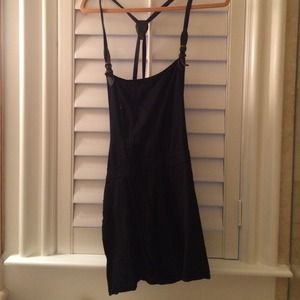 Free People black overalls
