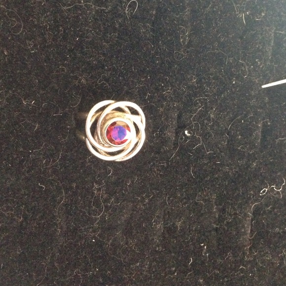 Sterling silver ruby ring