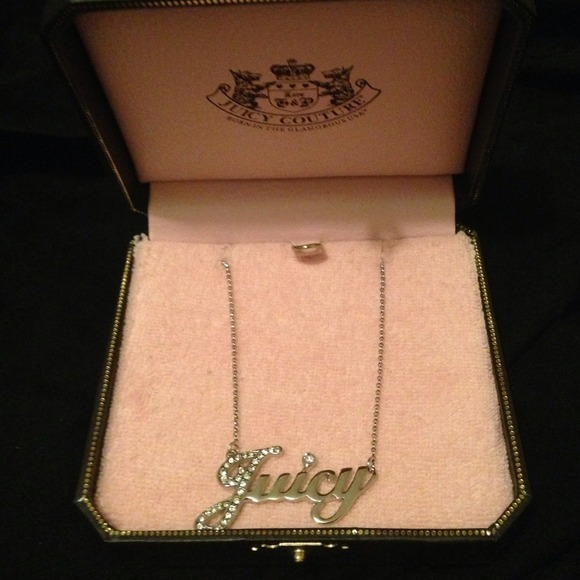 N-JUICY PAVE SCRIPT SILVER NECKLACE