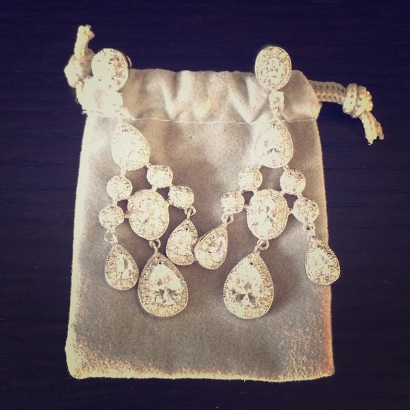 Crystal chandelier wedding earrings