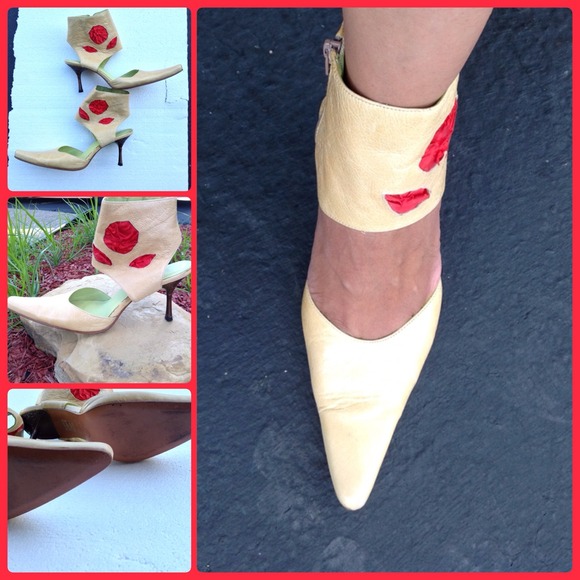 🎉🏆HP-7/9/14🏆🎉LEATHER ANKLE WRAP HEELS