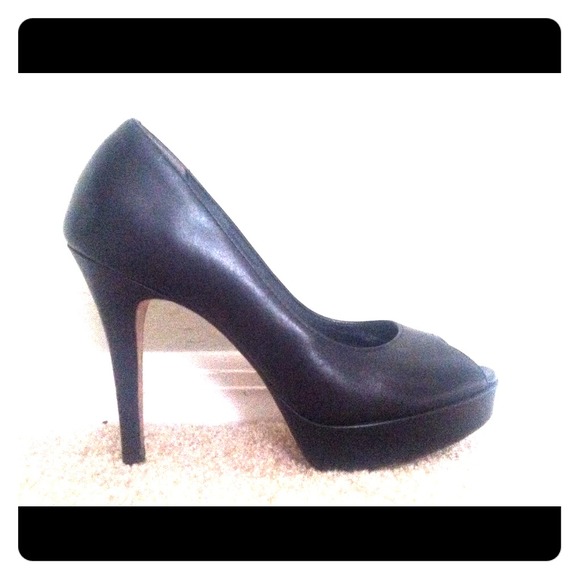 Cole Haan black peep toe pumps
