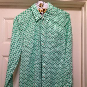 Green casual button down