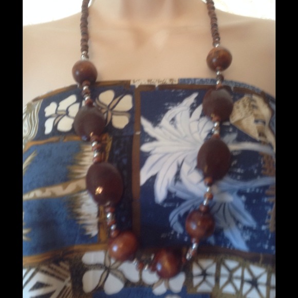 Bali coco nut wood beads necklace