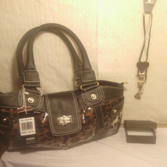 *****SOLD*****Leopard/coffee handbag with dust bag