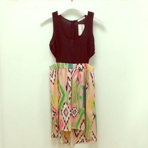 Side cutout high low dress