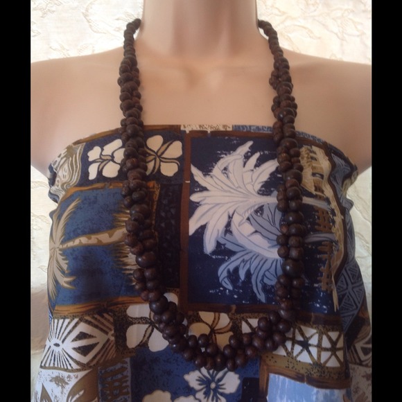 Bali coco nut wood beads necklace