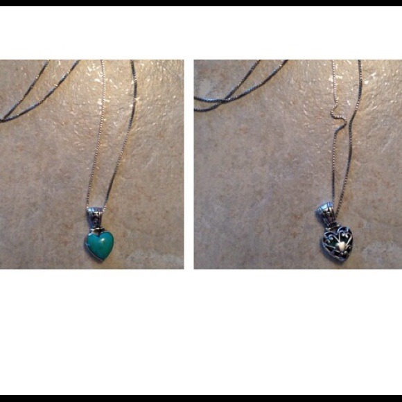 Turquoise reversible .925 sterling 16" chain