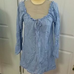 Victoria Secret blue embroidery night gown