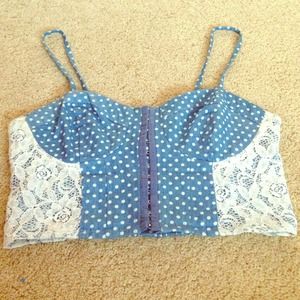 Polka dot lace bralette