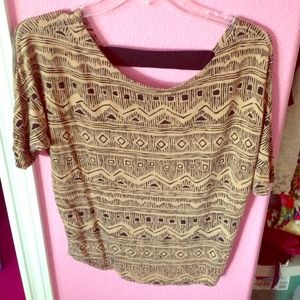 Tribal print cross back top