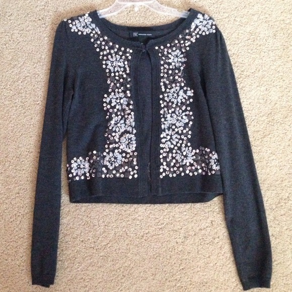 Dark gray cropped cardigan