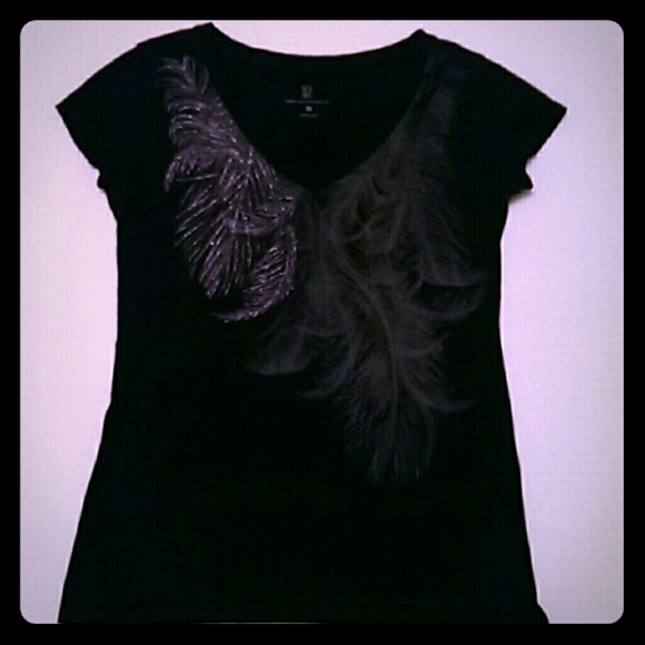 Black feather top