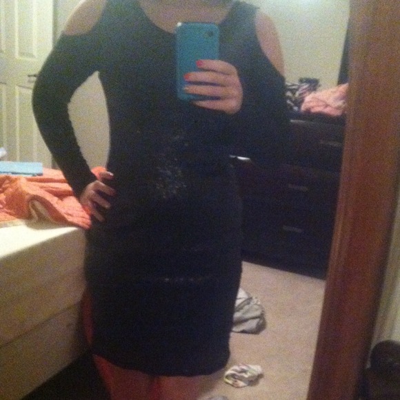Jessica Simpson black sequin dress