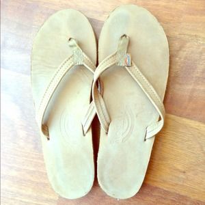 Rainbow flip flops Size 7.5