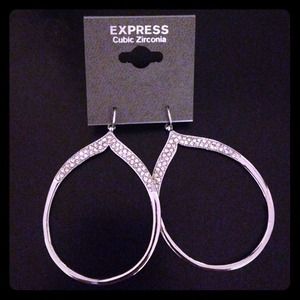 Express silver cubic zirconia dangle earrings