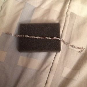 Blue and white stone bracelet.