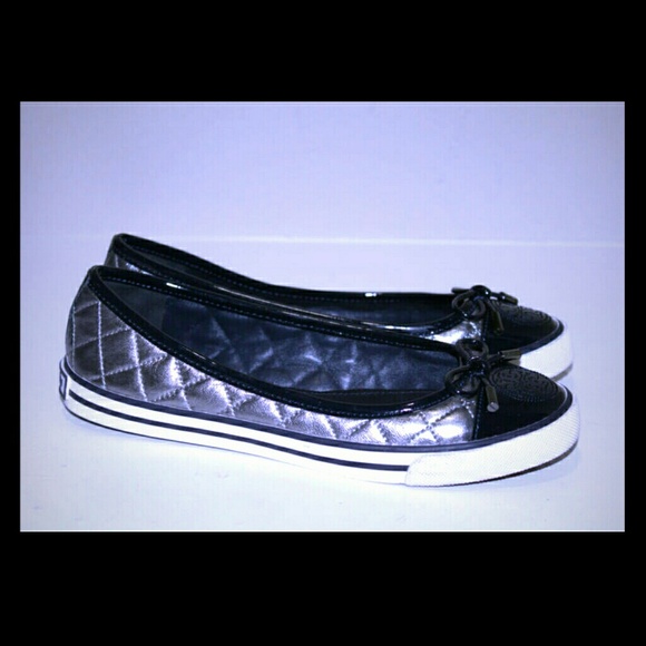 Tory Burch Skyler Silver Sneaker Flats