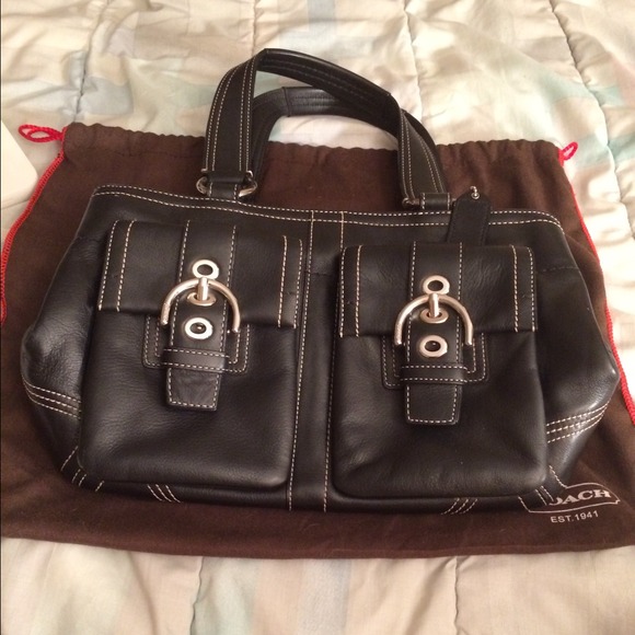 Black Leather Coach Bag