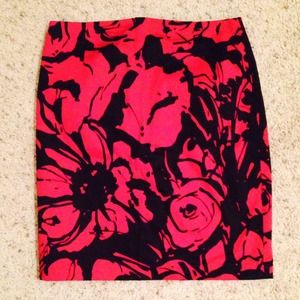 Express floral pencil skirt